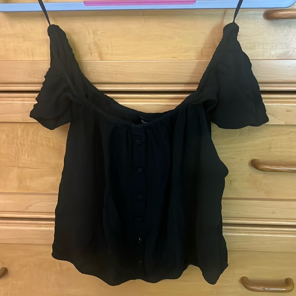 Black off the shoulder crop top Abercrombie